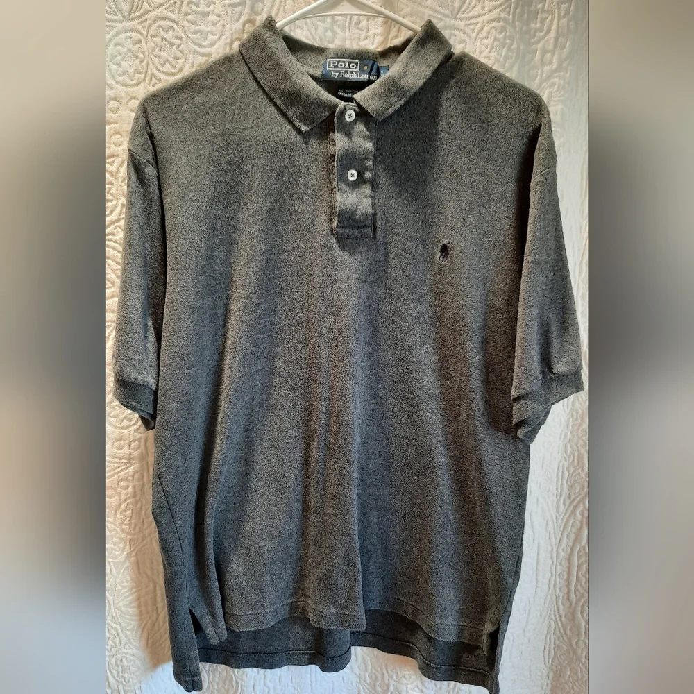 Polo by Ralph Lauren Men's Shirt Large Gray Polo Preppy Cotton Athleisure Golf